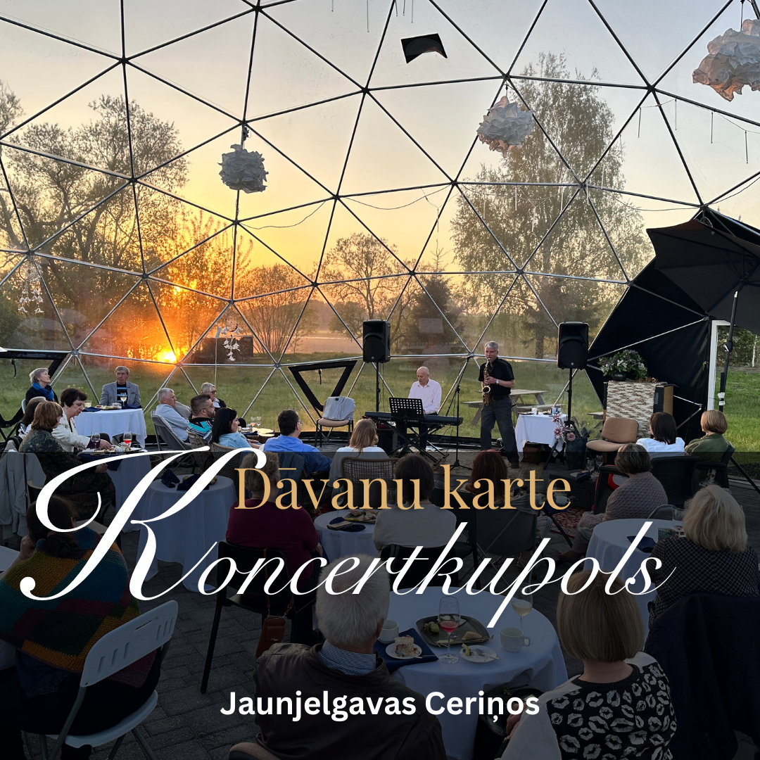 Koncertkupola Dāvanu karte elektroniski vai pa pastu ar 3 eiro piemaksu.