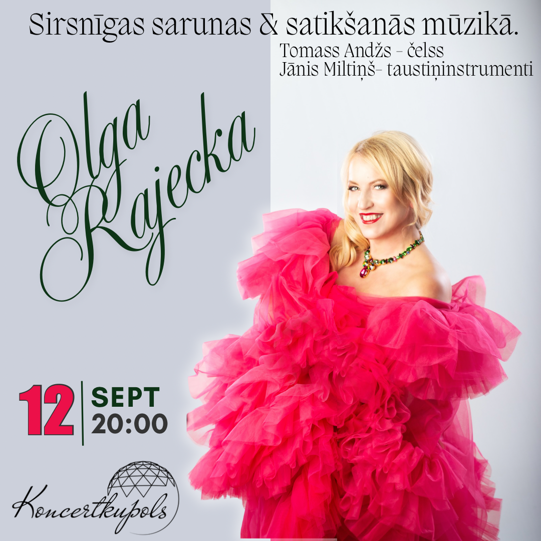 12.09 20:00 Ielūdz Olga Rajecka | čells Tomass Andžs, taustiņinstrumenti Jānis Miltiņš