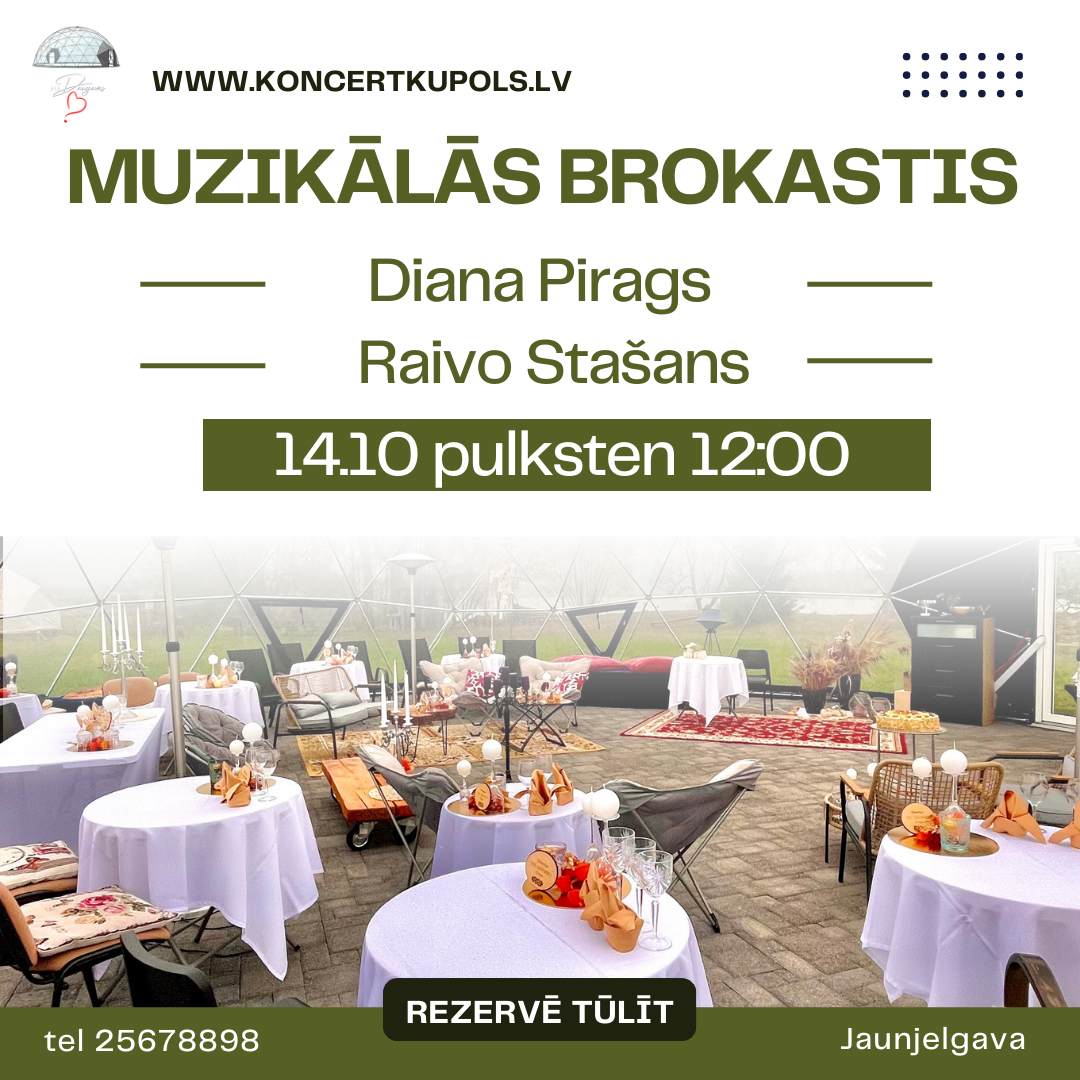 14.10 pulksten 12:00 Muzikālas brokastis ar Diana Pirags un saksofonu Raivo Stašans