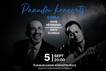 5.sept Jaunās zvaigznes 17:00 & Leģendas 20:00 — Divu paaudžu koncertstāsts ar picām garajā starpbrīdī