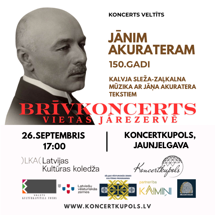 26.sept 17:00 Jāņa Akuratera 150. jubilejas koncerts
