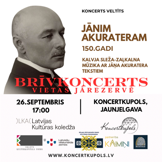 26.sept 17:00 Jāņa Akuratera 150. jubilejas koncerts