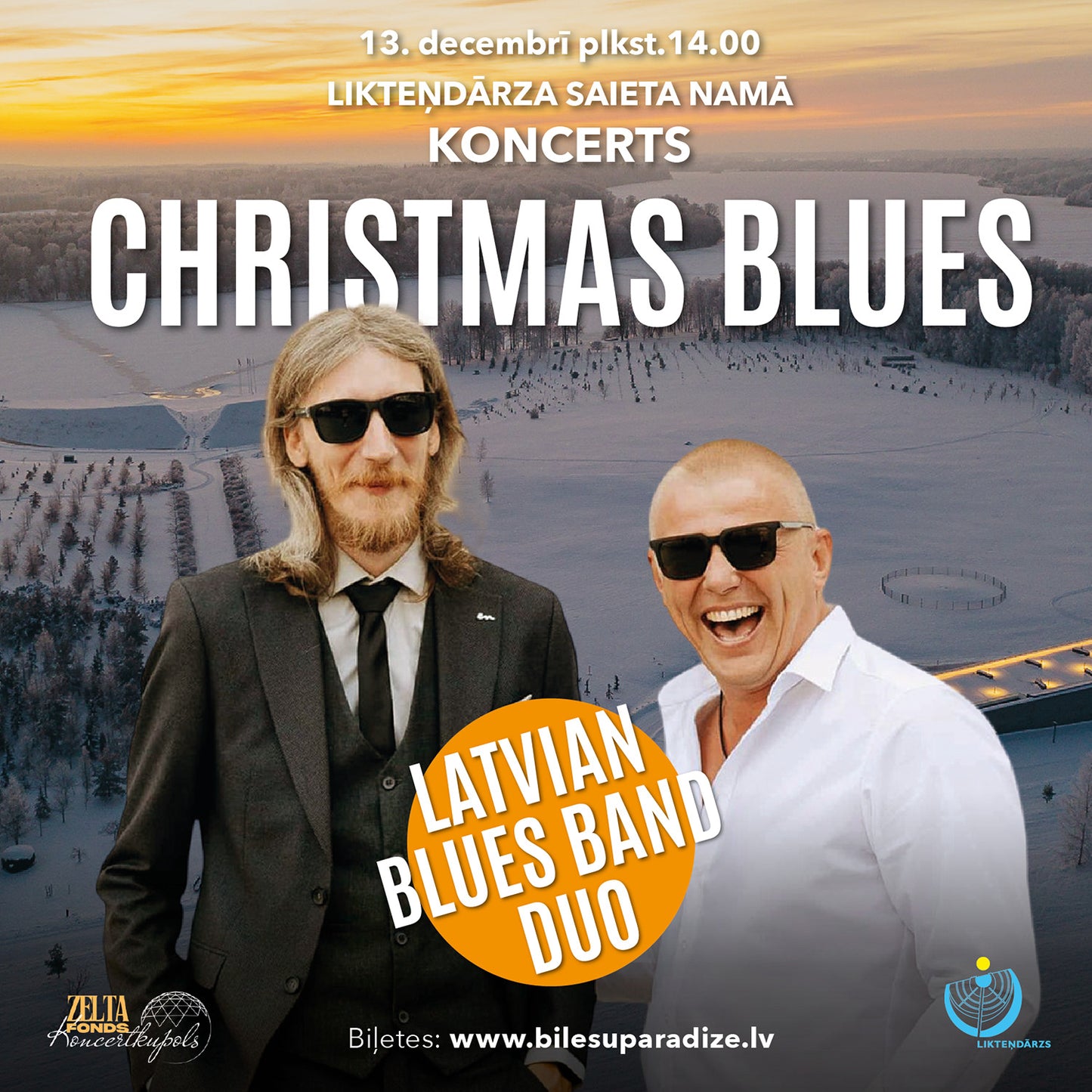 13.12. 14:00 Likteņdārzs | Christmas Blues | Jānis Bukovskis – ģitāra, vokāls, Artis Ločmelis – taustiņi, saksofons |