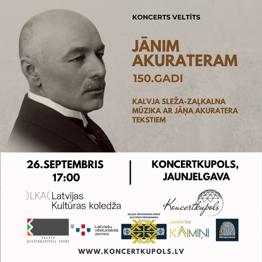 26.sept 17:00 Jāņa Akuratera 150. jubilejas koncerts
