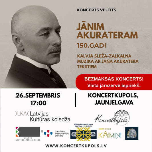 26.sept 17:00 Jāņa Akuratera 150. jubilejas koncerts